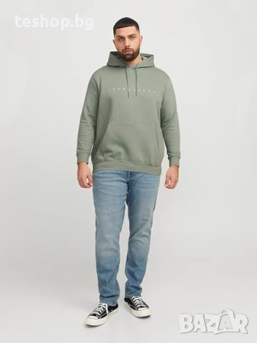 Мъжки суитшърт с качулка Jack & Jones Plus Jjestar JJ Noos Pls 5XL, снимка 4 - Суичъри - 55255333