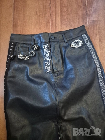 Djofra кожена пола M/L, снимка 3 - Поли - 54322177