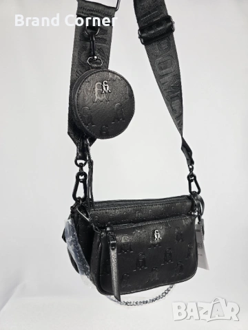 Нова дамска чанта Steve Madden BWEBBER Black Monogram, снимка 2 - Чанти - 54404907