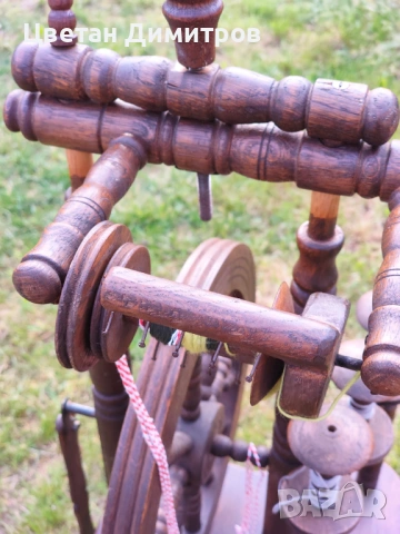 Антикварен традиционен дървен чекрък за предене на вълна, снимка 12 - Антикварни и старинни предмети - 54209011