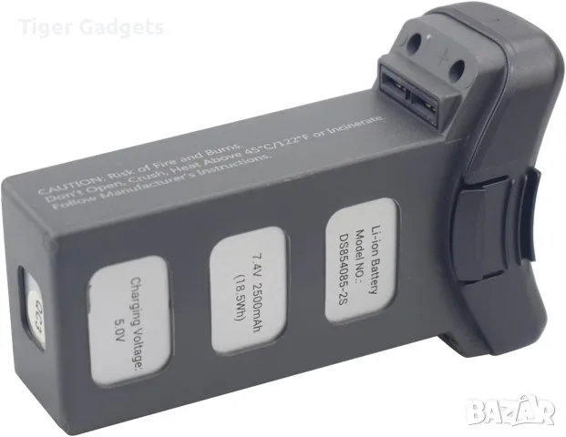 Батерия SRJC DS854085-2S 7.4V 2500mAh Li-Po за дрон HS100, S70W и HS100G, снимка 3 - Дронове и аксесоари - 55421364