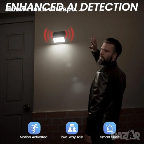 Cinnado Външна камера Безжична - 2.4G 2K Соларна стенна камера, снимка 5 - HD камери - 54095299