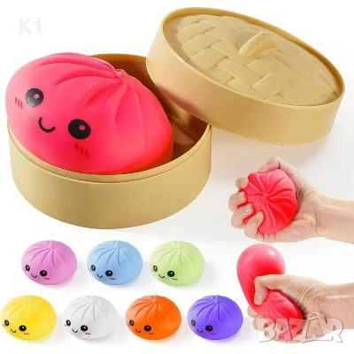 Китайски хляб Дъмлинг Скуиши/Dumpling Squishy Dumplings Дъмплингс , снимка 3 - Плюшени играчки - 54478665