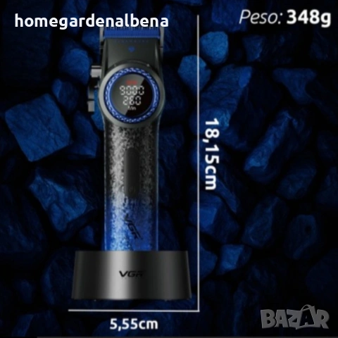 Професионална машинка за подстригване VGR PRO V-001 Blue Edition 3109, снимка 6 - Фризьорски принадлежности - 54076134