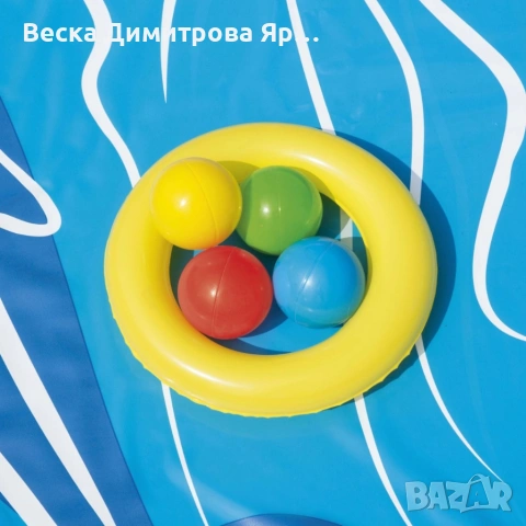 Голям детски надуваем аквапарк Bestway Lava Lagoon - Пързалка, фонтан, и улеи за топки 265x265 см, снимка 9 - Басейни и аксесоари - 54911059