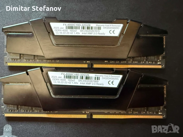 F4-4000C18D-32GVK Ripjaws V Up to DDR4-4000* CL18-22-22-42 1.40V 32GB (2x16GB)