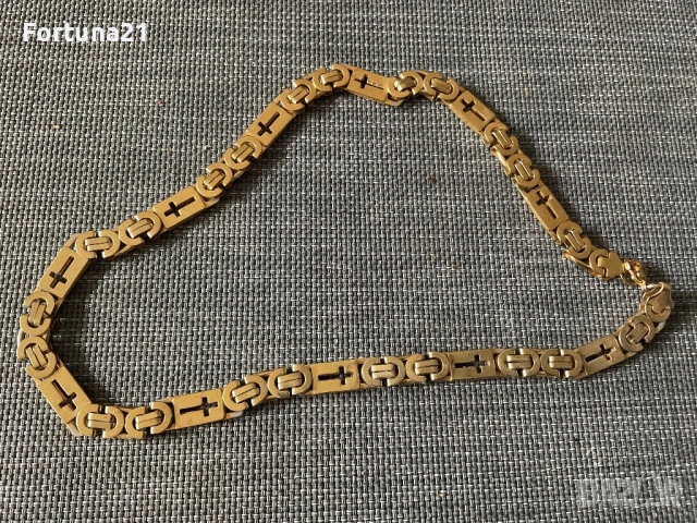 Позлатен ланец 60 см, снимка 3 - Колиета, медальони, синджири - 53992738