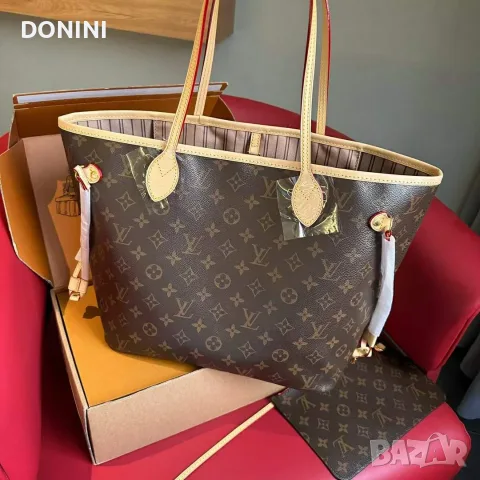 Дамска чанта Louis Vuitton Neverfull, кожа кожа, снимка 4 - Чанти - 55464877