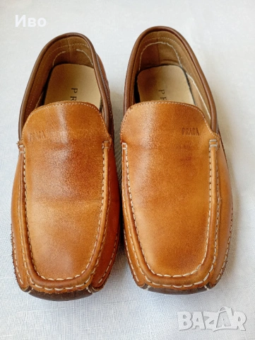 Мъжки обувки, мокасини Prada № 42, естествена кожа, снимка 2 - Ежедневни обувки - 54452991