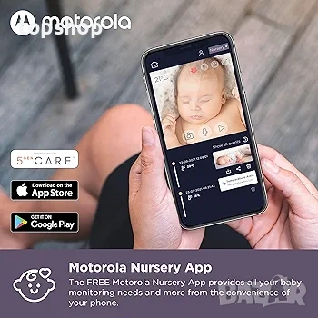 Смарт бебефон с 5" екран Motorola Nursery VM855 – Комплект (За части/Ремонт)  , снимка 4 - Бебефони - 55159769