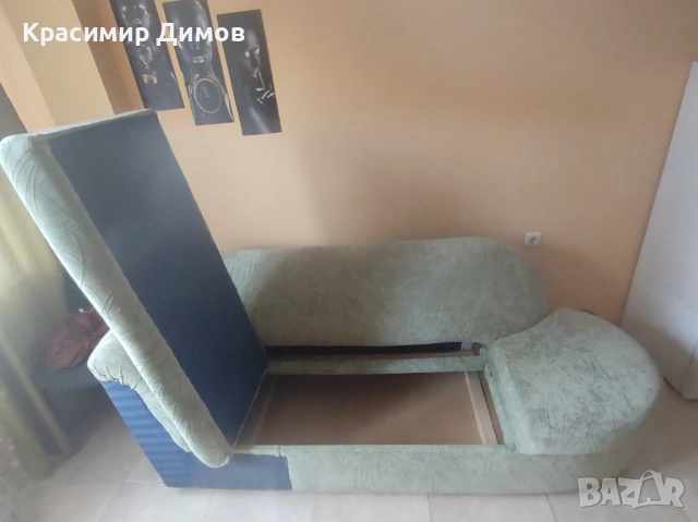 Диван с 3 възглавници  и ракла за багаж , снимка 3 - Дивани и мека мебел - 54607114