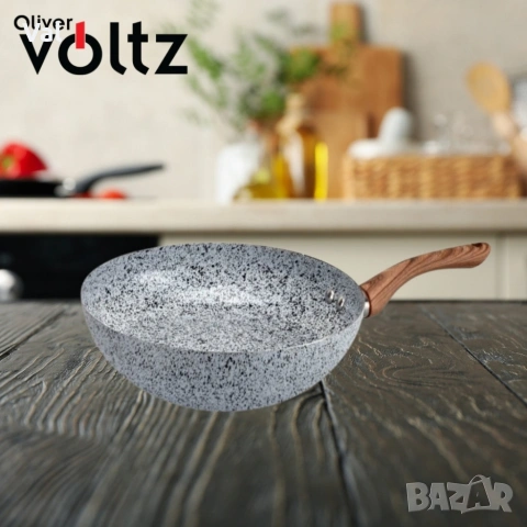 Тиган Уок Voltz Siena, 26x10см., Мраморно каменно керамично покритие, снимка 4 - Съдове за готвене - 54988878