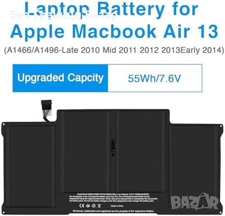 Нова лаптоп A1405 батерия MacBook Air 13 A1466 A1369 2010-2017 7200mAh, снимка 3 - Друга електроника - 54346677