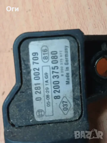 Мап сензор за Рено Меган Сценик 0 281 002 709 / 8 200 375 080, снимка 3 - Части - 55623745
