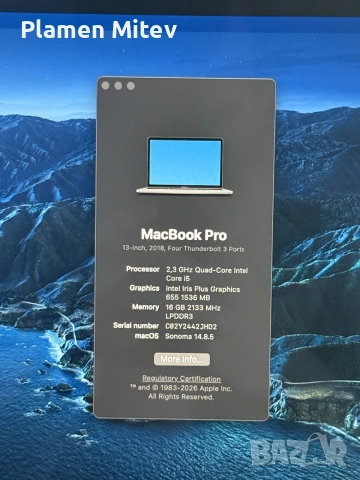 MacBook Pro 13 2018 512GB TouchBar, снимка 6 - Лаптопи за работа - 55072416