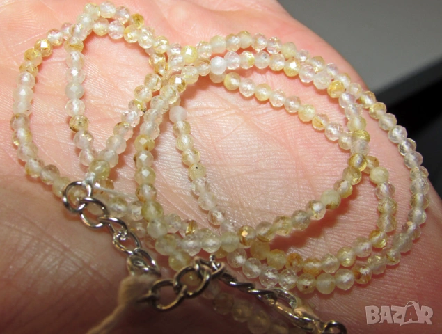 Герданче с натурален рутилов кварц 3мм, дъбжина 50-56см., снимка 4 - Колиета, медальони, синджири - 54281167