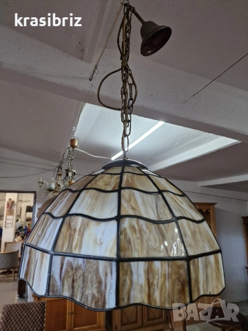Абажур/Тифани/-внос от Германия!, снимка 3 - Лампи за таван - 54342911