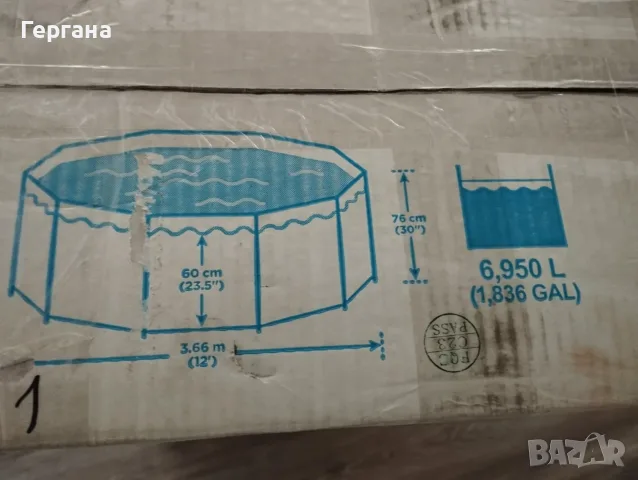 Басейн 3.6 м. на 76 см. с аксесоари, снимка 8 - Басейни и аксесоари - 55342131