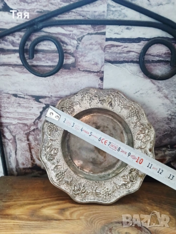 Посребрена чашка с чинийка с гроздове , снимка 9 - Антикварни и старинни предмети - 54273690
