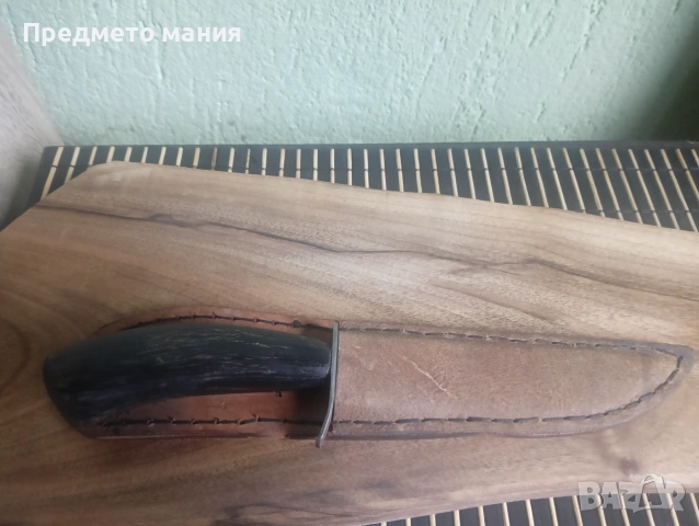 Ръчно изработен нож с дръжка от биволски рог, снимка 6 - Ножове - 55223804