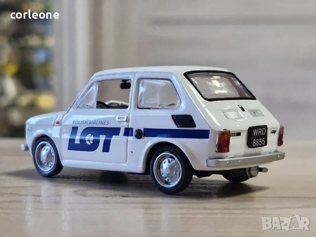 Fiat 126p Polish Airline LOT - мащаб 1:43 на Hachette модела е нов в блистер, снимка 3 - Колекции - 55557285