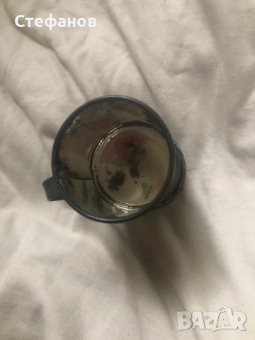 Стара, сребърна мярка за алкохол, двустранна, снимка 2 - Антикварни и старинни предмети - 54026246