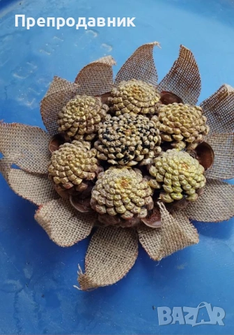 Ръчно изработена декорация „Златно цвете“ – Естествени материали, снимка 4 - Декорация за дома - 54002941