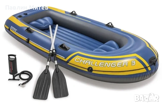 Надуваема лодка Challenger 3 Intex, 295 х 137 см, PVC, синя
