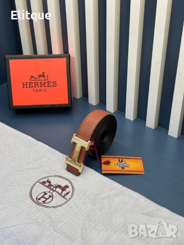 Колани hermes от естествена кожа в кутия на марката , снимка 6 - Колани - 54180506