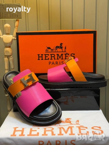 Hermes Нови Стилни Дамски Чехли Ерме Различни Цветове , снимка 3 - Чехли - 54620659