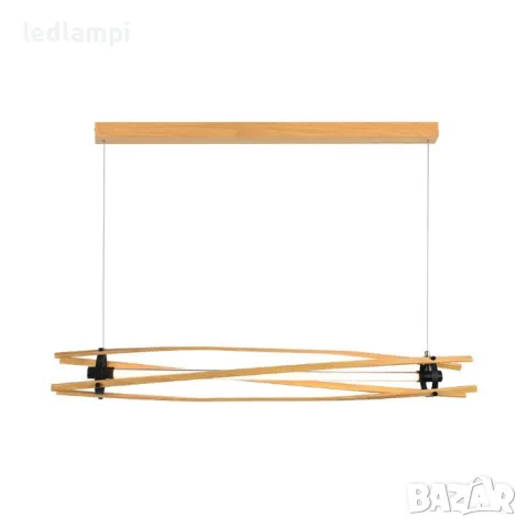 LED Полилей 15W Дизайн Дърво + Черно Тяло Топло Бяла Светлина