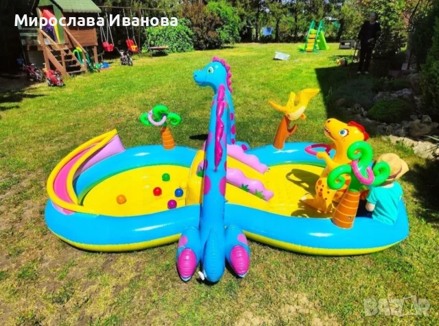 Детски басейн, Intex, с пързалка, 290 л, 333x229x112см, снимка 3 - Басейни и аксесоари - 55343310