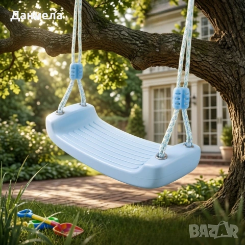 Детска градинска синя люлка – здрава, безопасна и регулируема до 75 кг, снимка 4 - Други - 54203226