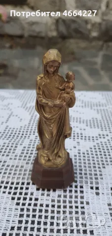 Красива статуетка Дева Мария с Младенеца, снимка 5 - Икони - 55553955