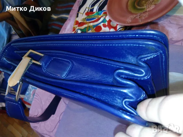 Petek 1855 маркова бизнес тъмно синя унисекс чанта нова естествена кожа 33х25х14, снимка 4 - Чанти - 55604757