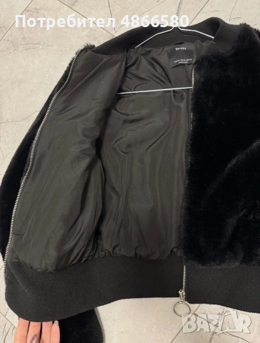 Пухено яке Bershka, снимка 2 - Якета - 55039962