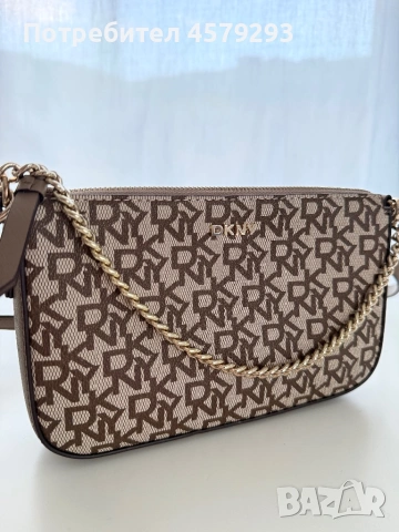 DKNY бежова чанта с две дръжки, снимка 2 - Чанти - 54382993