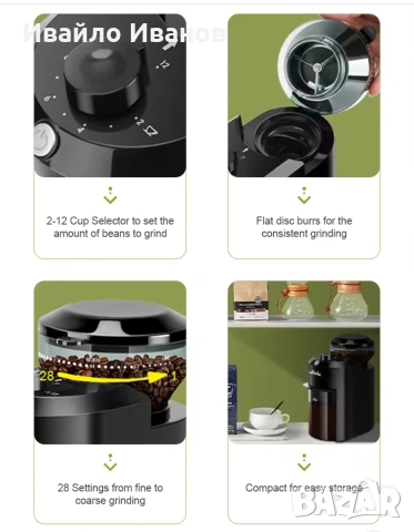 Електрическа кафемелачка Wancle, снимка 10 - Кафемашини - 54089836