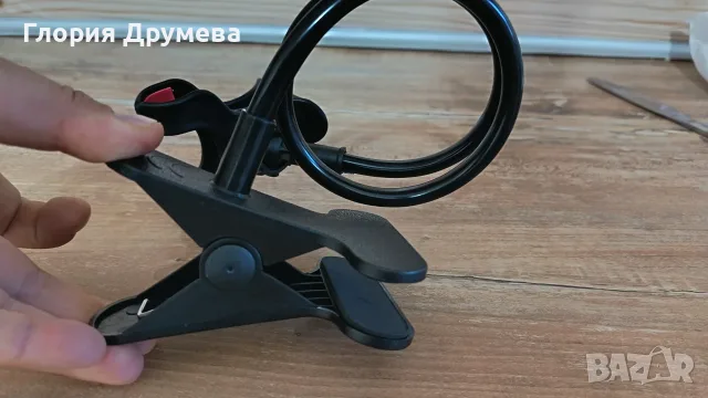 Гъвкава стойка за телефон, Дължина 100 см, Алуминиева сплав с магнезий, Черен, снимка 3 - Бюра - 55503349