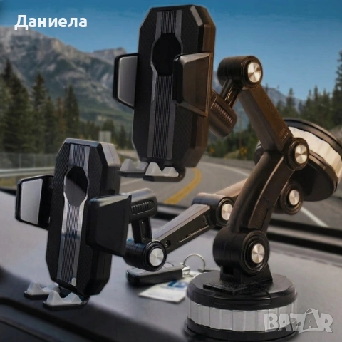 Автомобилна стойка за телефон 360° - Автоматично заключване и сигурна фиксация, снимка 3 - Друга електроника - 55105803