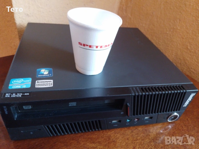 Компактен компютър Lenovo ThinkCentre M91 USFF с лицензиран Windows и 8GB DDR3, снимка 2 - Работни компютри - 54116892