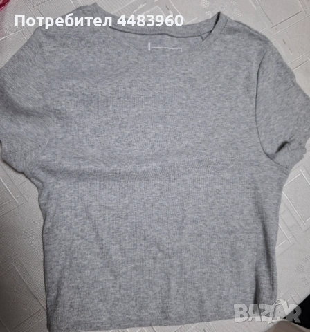 Сив памучен топ