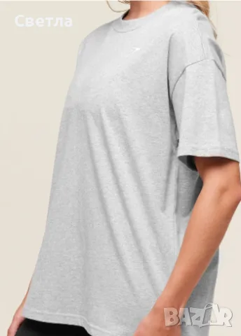 Тениска Gymshark, тренировъчна, оверсайз.Размер L.100% памук, Купена €22. Предлагам я за € 13, снимка 4 - Тениски - 55429819