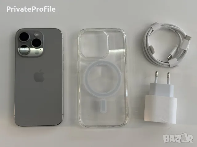 Перфектен! IPhone 15 Pro 128 Natural titanium , снимка 4 - Apple iPhone - 55511813