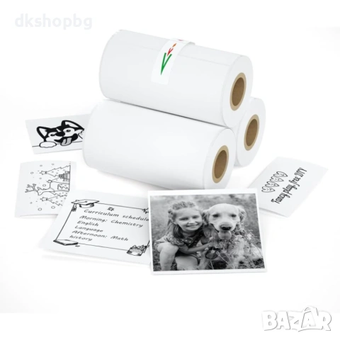  4696 3 Броя Термохартия за Детски Фотоапарат (57x25мм) – Печат Без Мастило
