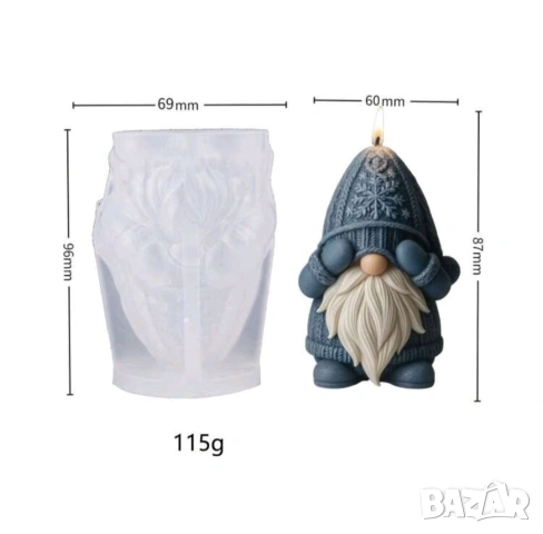 Молд гном с шапка , снимка 4 - Форми - 55262183