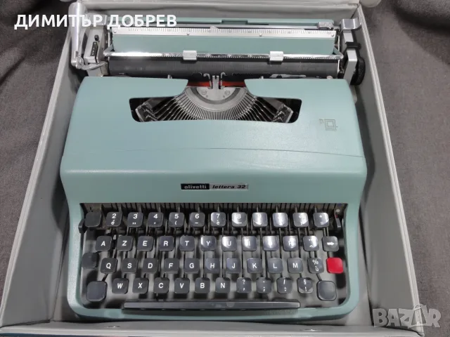 СТАРА РЕТРО ПОРТАТИВНА ПИШЕЩА МАШИНА OLIVETTI LETTERA 32 ITALY AZERTY