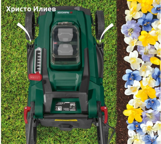 Parkside Мощна Акумулаторна косачка 50L PARKSIDE 2 x 20V = 40V Li-Ion, снимка 8 - Градинска техника - 54501251