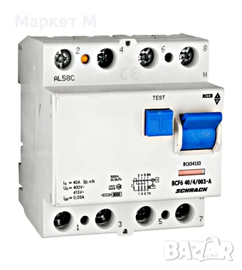 Дефектнотокова защита 40A, 4Р, 30mA, тип A, 6kA