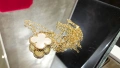 Van Cleef & Arpels VCA Gold Mother of Pearl Vintage Alhambra Clover Дамско Колие, снимка 7